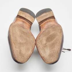 Pre Owned Salvatore Ferragamo Burgundy Leather Lanier Lace Up Derby Size 44