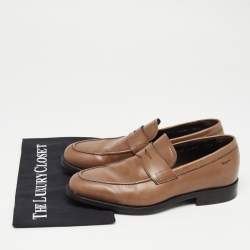 Pre Owned Salvatore Ferragamo Brown Leather Penny Loafers Size 40.5 