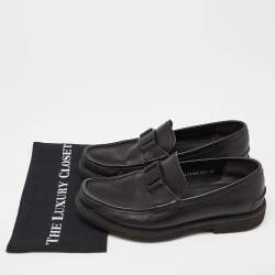 Pre Owned Salvatore Ferragamo Black Leather Loafers Size 44