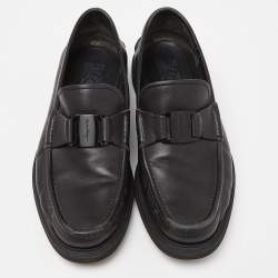 Pre Owned Salvatore Ferragamo Black Leather Loafers Size 44