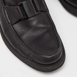Pre Owned Salvatore Ferragamo Black Leather Loafers Size 44