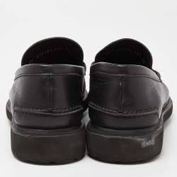 Pre Owned Salvatore Ferragamo Black Leather Loafers Size 44