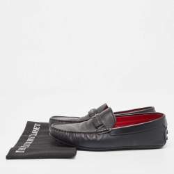 Salvatore Ferragamo Black Leather Slip On Loafers Size 41