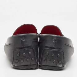 Salvatore Ferragamo Black Leather Slip On Loafers Size 41