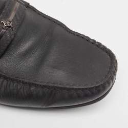 Salvatore Ferragamo Black Leather Slip On Loafers Size 41