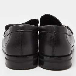 مملوكة مسبقًا Salvatore Ferragamo Black Leather Gancini Bit Loafers Size 44.5