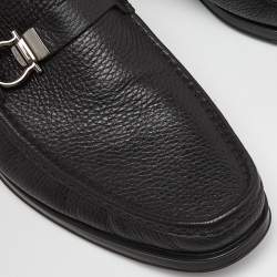 مملوكة مسبقًا Salvatore Ferragamo Black Leather Gancini Bit Loafers Size 44.5