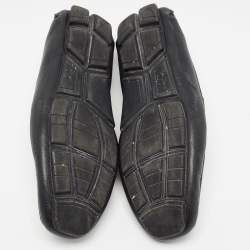 مملوكة مسبقًا Salvatore Ferragamo Black Leather Driver Loafers Size 44