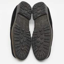 Salvatore Ferragamo Black Suede Slip On Loafers Size 44.5