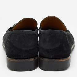 Salvatore Ferragamo Black Suede Slip On Loafers Size 44.5