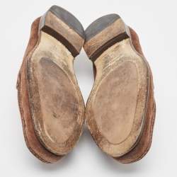Salvatore Ferragamo Brown Suede Loafers Size 41.5