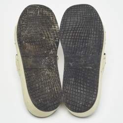 Salvatore Ferragamo Green Ostrich Leather Lufti Flat Slides Size 43