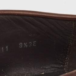 Salvatore Ferragamo Brown Leather Slip On Loafers Size 43.5
