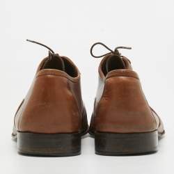 Salvatore Ferragamo Brown Leather Lace Up Cap Toe Oxford Size 43