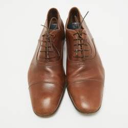 Salvatore Ferragamo Brown Leather Lace Up Cap Toe Oxford Size 43
