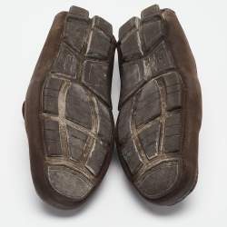  Salvatore Ferragamo Brown Nubuck Leather Sardegna Loafers Size 40