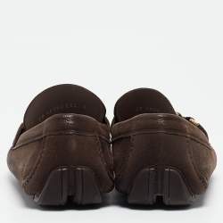  Salvatore Ferragamo Brown Nubuck Leather Sardegna Loafers Size 40