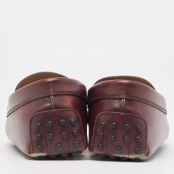 Salvatore Ferragamo Burgundy Leather Slip On Loafers Size 40.5