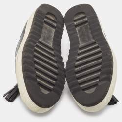 Salvatore Ferragamo Black Leather Low Top Sneakers Size 39