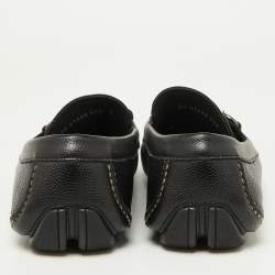Salvatore Ferragamo Black Leather Gancini Loafers Size 41