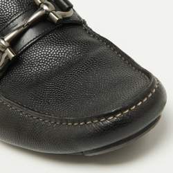 Salvatore Ferragamo Black Leather Gancini Loafers Size 41