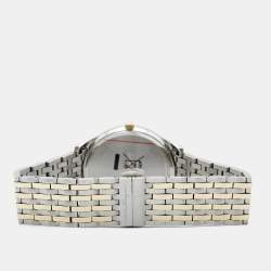 Pre Owned Salvatore Ferragamo Silver Two-Tone Stainless Steel Slim SFDE00418 Men's Wristwatch 40 mm