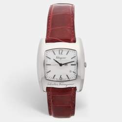 Pre Owned Salvatore Ferragamo Vara White Stainless Steel Men's Wristwatch 38 mm