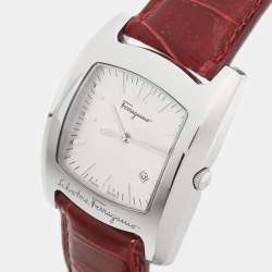 Pre Owned Salvatore Ferragamo Vara White Stainless Steel Men's Wristwatch 38 mm