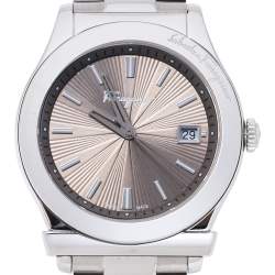 Pre Owned Salvatore Ferragamo Brown Stainless Steel 1898 FF3050013 Men's Wristwatch 40 MM