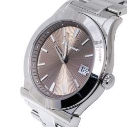 Pre Owned Salvatore Ferragamo Brown Stainless Steel 1898 FF3050013 Men's Wristwatch 40 MM
