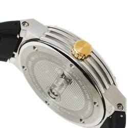 Pre Owned Salvatore Ferragamo Two-Tone Stainless Steel Leather F-80 FIF070016 Men's Wristwatch 44 mm