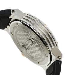 Pre Owned Salvatore Ferragamo Two-Tone Stainless Steel Leather F-80 FIF070016 Men's Wristwatch 44 mm