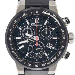 Salvatore Ferragamo Black Titanium & Ceramic F-55 SFDL00118 Men's Wristwatch 44 mm