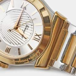 Pre Owned Salvatore Ferragamo Silver Two Tone Stainless Steel F10 Men's Wristwatch 38 mm