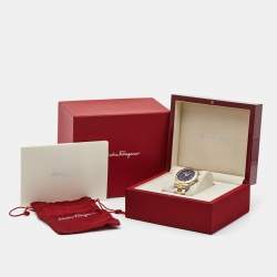 Pre Owned  Salvatore Ferragamo Black Two-Tone Stainless Steel 1898 F62LBQ9509S095 Men's Wristwatch 39 mm