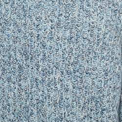 Pre Owned Sandro Blue Heavy Wool Knit Crew Neck Sweater XXL