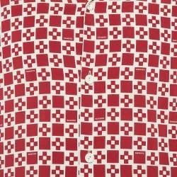 Sandro Red Print Crepe Short Sleeve Shirt M