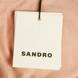 Pre Owned Sandro Pink Peach Pink Heart Jersey Crewneck T-Shirt XL