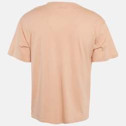 Pre Owned Sandro Pink Peach Pink Heart Jersey Crewneck T-Shirt XL