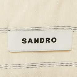 Sandro Ivory Pinstriped Crepe Flow Shirt S