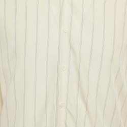 Sandro Ivory Pinstriped Crepe Flow Shirt S