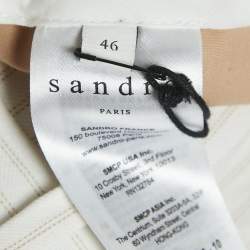 Sandro White Stripe Linen Blend Straight Leg Pants XXL