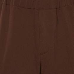 Pre Owned Sandro Brown Stretch Crepe Trousers L