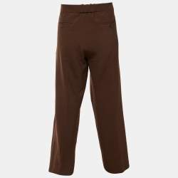 Pre Owned Sandro Brown Stretch Crepe Trousers L