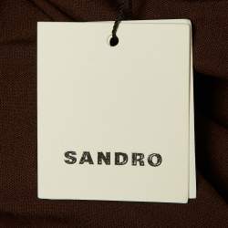 Pre Owned Sandro Brown Stretch Crepe Trousers L