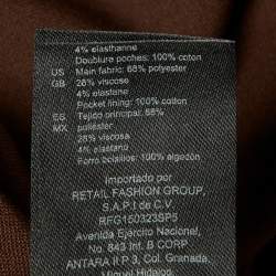 Pre Owned Sandro Brown Stretch Crepe Trousers L