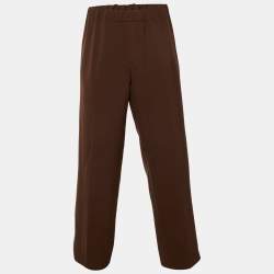 Pre Owned Sandro Brown Stretch Crepe Trousers L