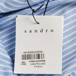 Pre Owned Sandro Blue Pinstriped Cotton Shirt M