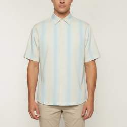 Pre Owned Sandro Blue Striped Lawn Mc Rayee Button-Down Shirt L