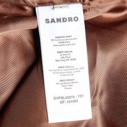 Sandro Brown Wool Blend Single Breasted Jacket L